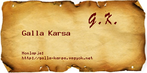 Galla Karsa névjegykártya